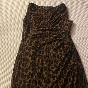 Ralph Lauren  Animal Print Midi Dress - Brown and Black